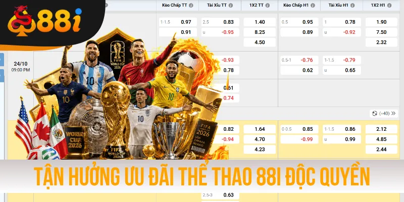 Tận hưởng ưu đãi thể thao 88i độc quyền